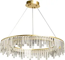 Люстра подвесная Арман 462011201 DeMarkt прозрачная на 1 лампу, основание золотое в стиле современный Люстра подвесная Арман 462011201 DeMarkt прозрачная на 1 лампу, основание золотое в стиле современный